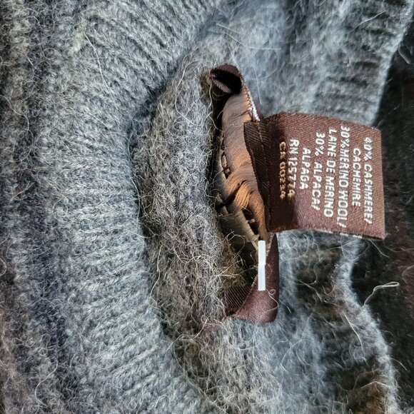 Black Brown 1826 Mens Medium Cashmere & Alpaca Blend Ombre Sweater - Picture 5 of 6